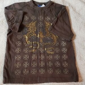 Vibrations Brown and Gold Dragon Kids Tee